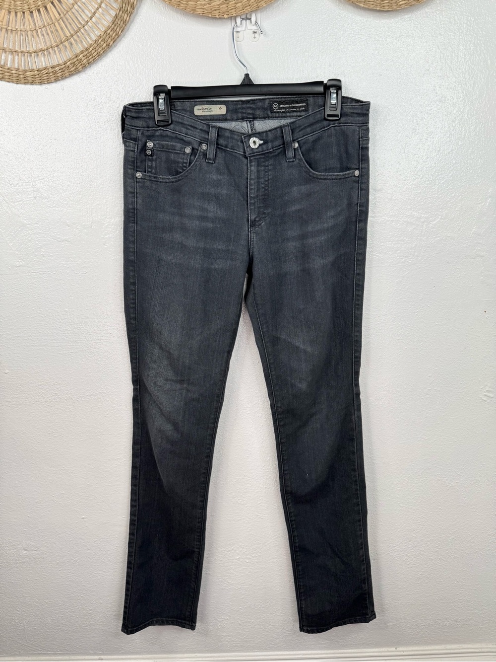 AG Adriano Goldschmied Stevie Jeans Womens 29 Charcoal Gray Slim Straight - Picture 1 of 7